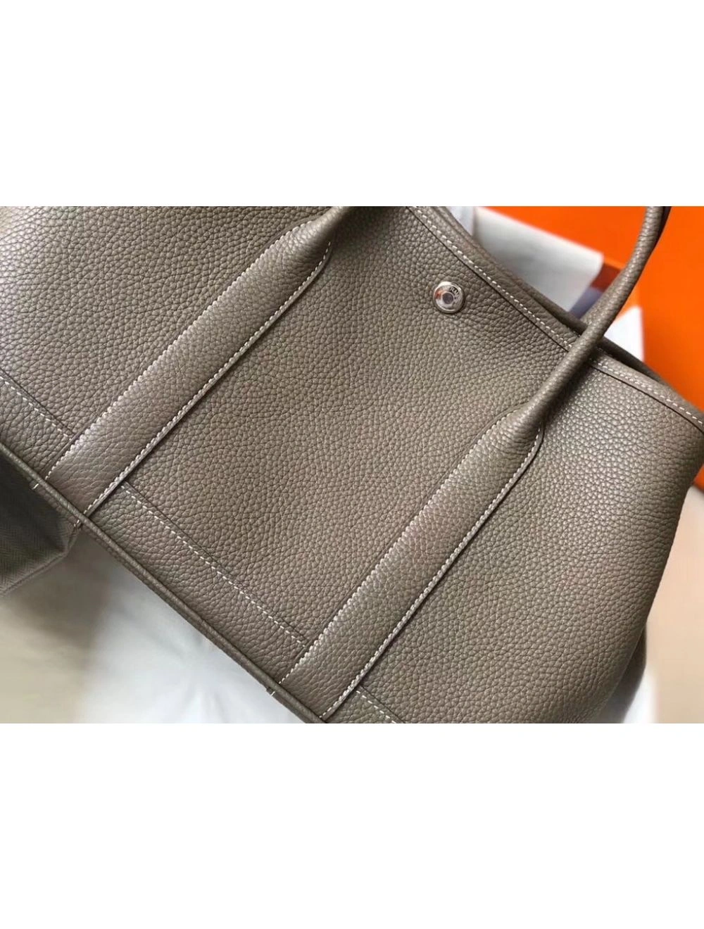 Hermes Garden Party 30 Bag In Taupe Taurillon Leather