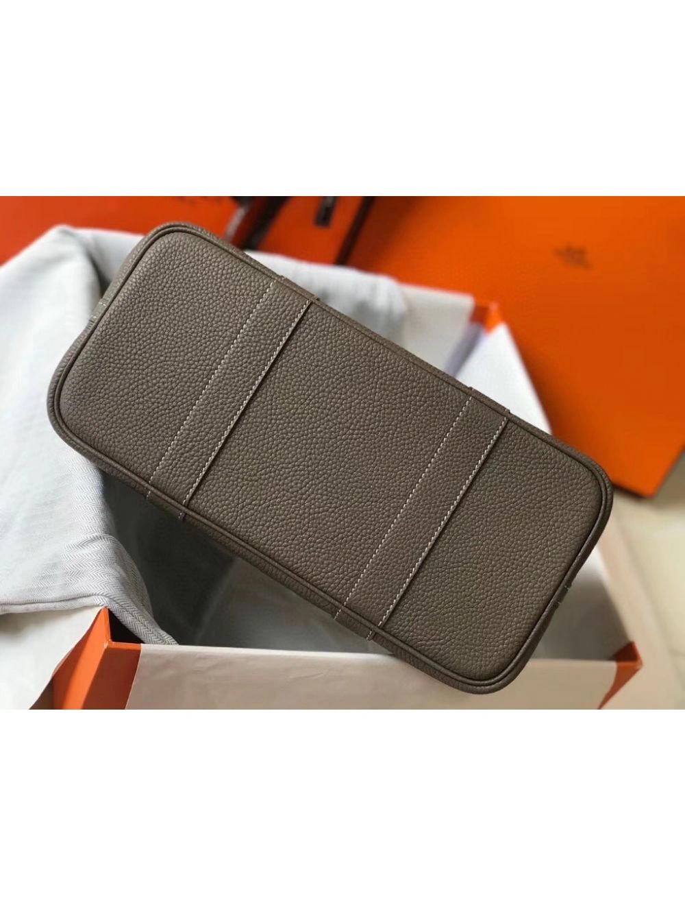 Hermes Garden Party 30 Bag In Taupe Taurillon Leather