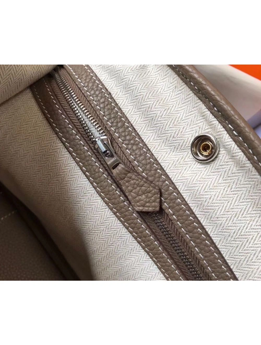 Hermes Garden Party 30 Bag In Taupe Taurillon Leather