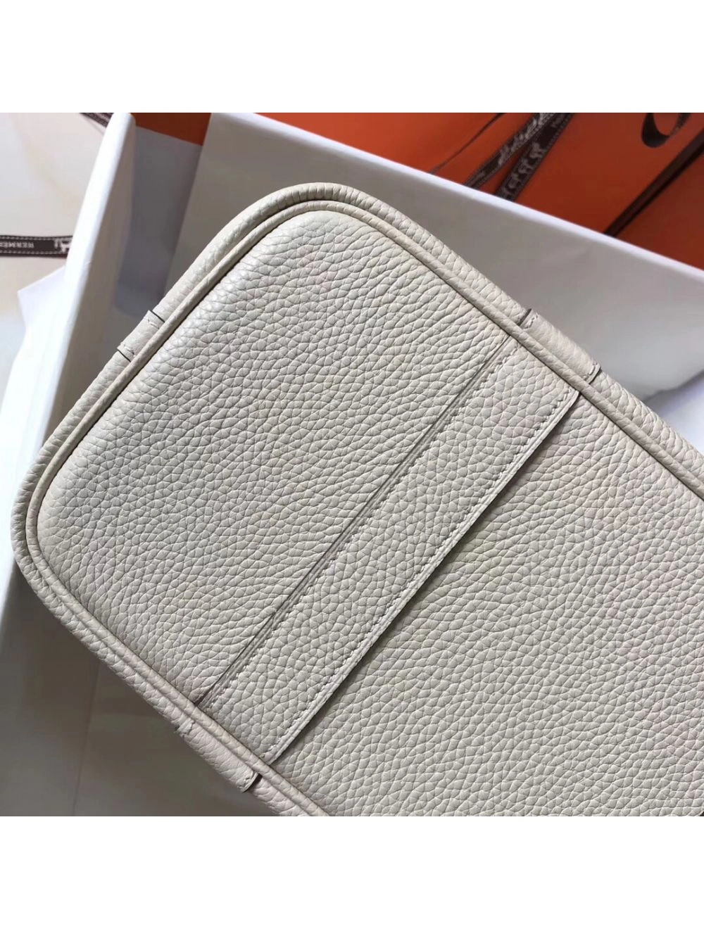 Hermes Garden Party 30 Bag In White Taurillon Leather