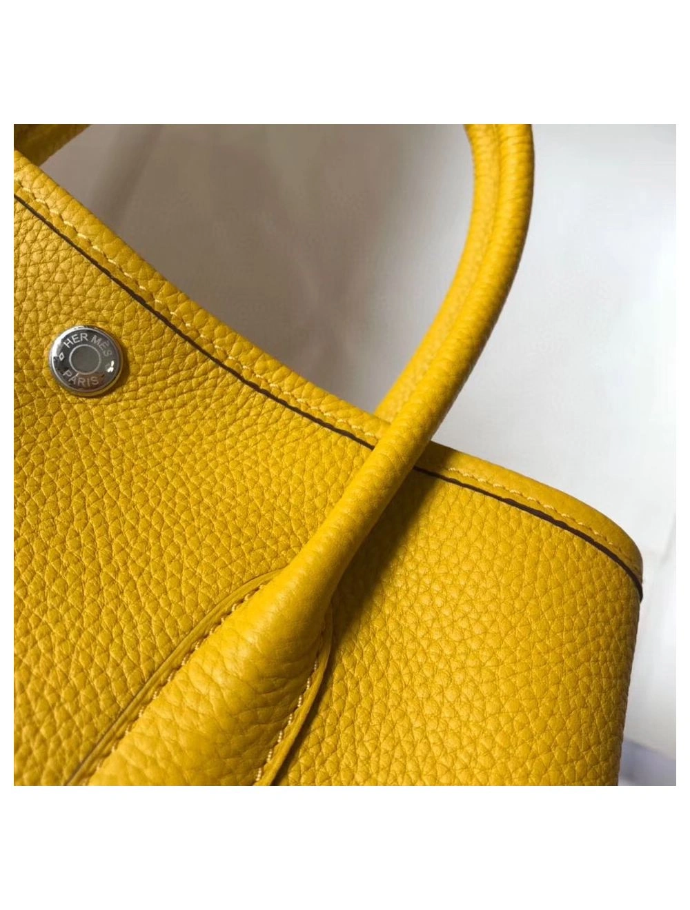 Hermes Garden Party 30 Bag In Yellow Taurillon Leather