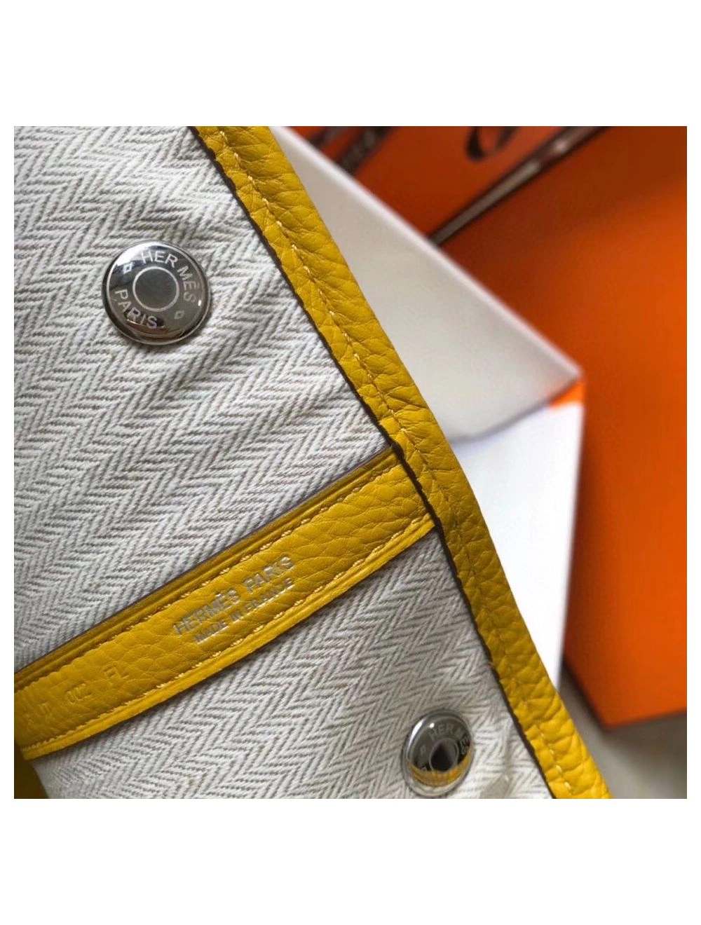 Hermes Garden Party 30 Bag In Yellow Taurillon Leather