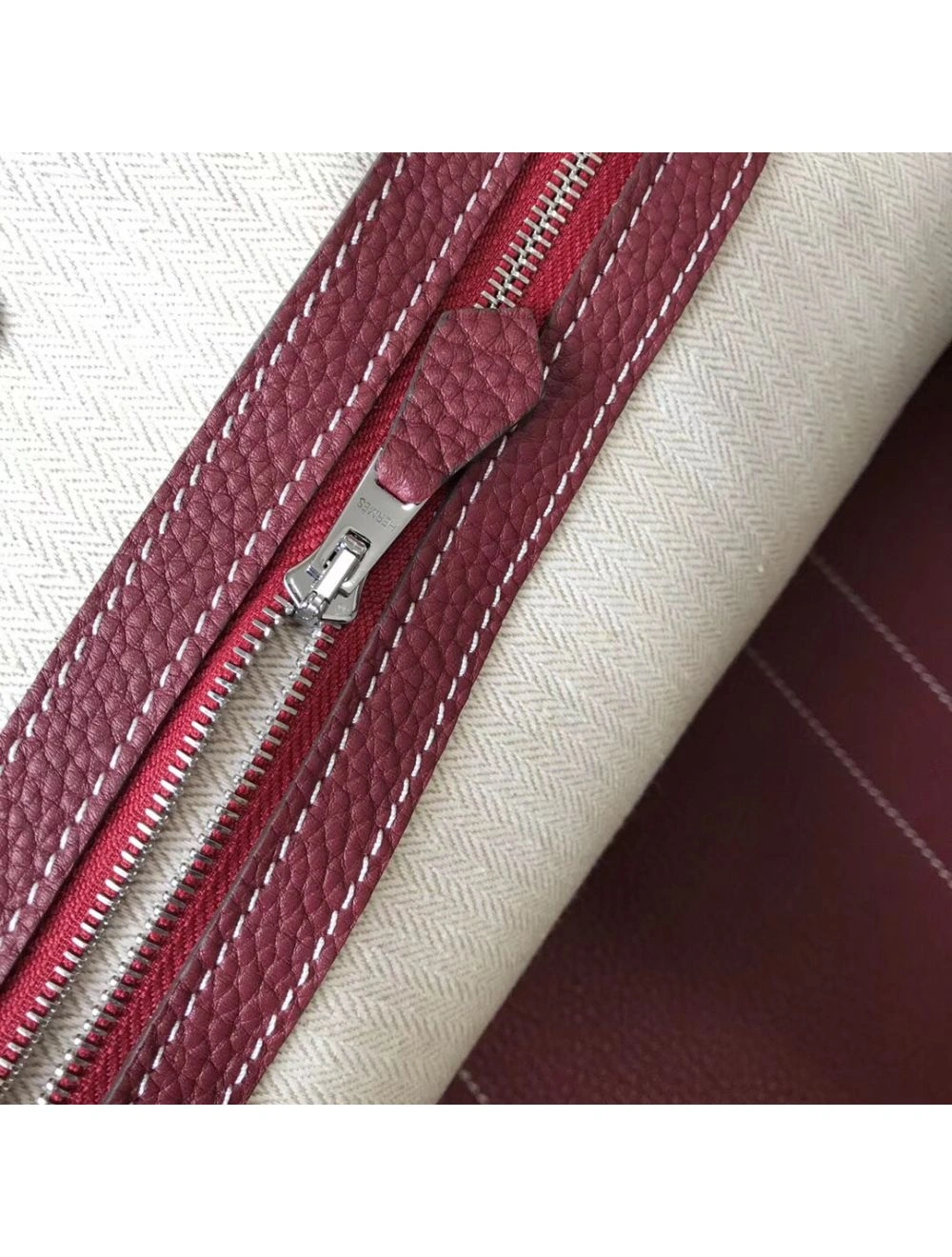 Hermes Garden Party 36 Bag In Bordeaux Clemence Leather