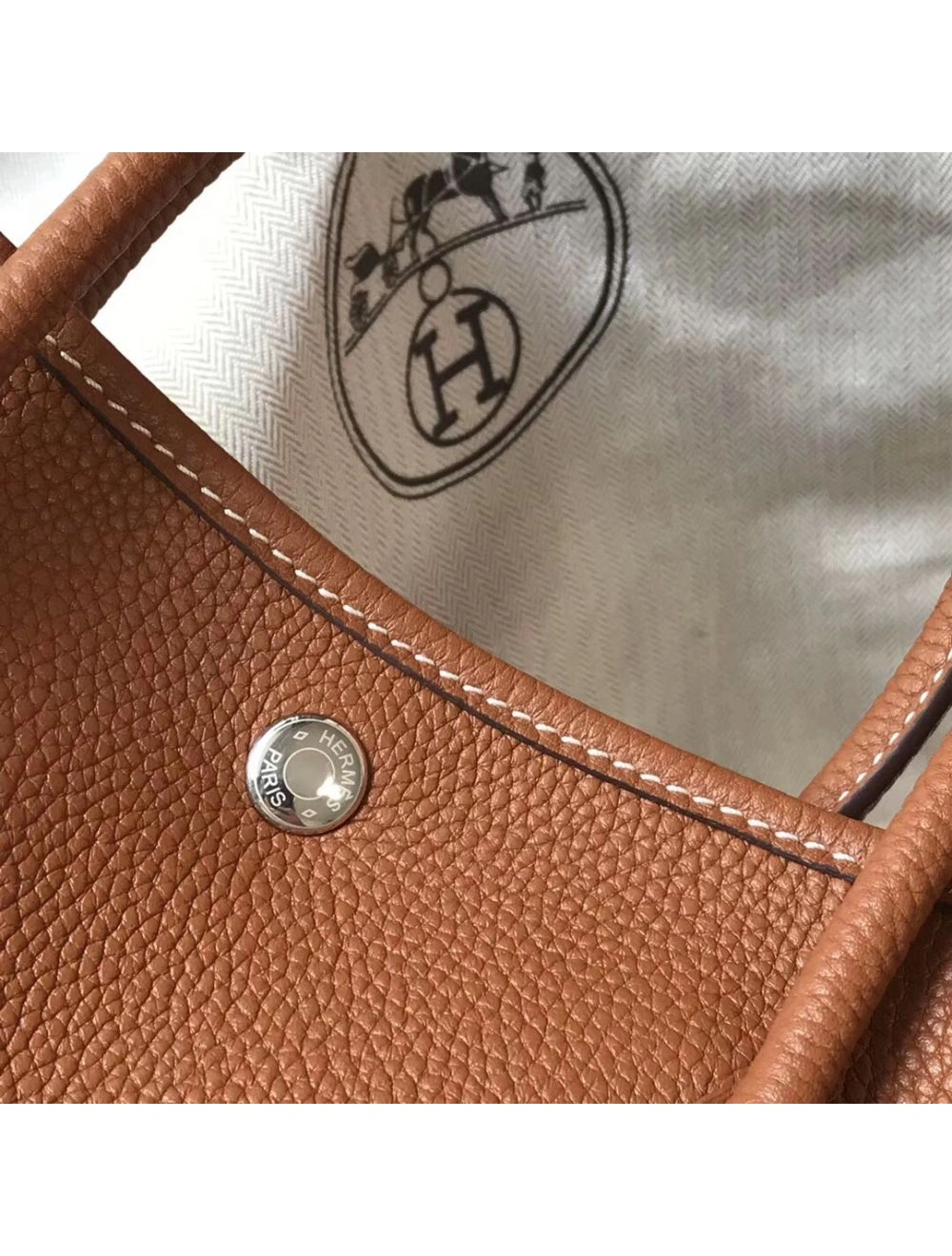 Hermes Garden Party 36 Bag In Gold Clemence Leather