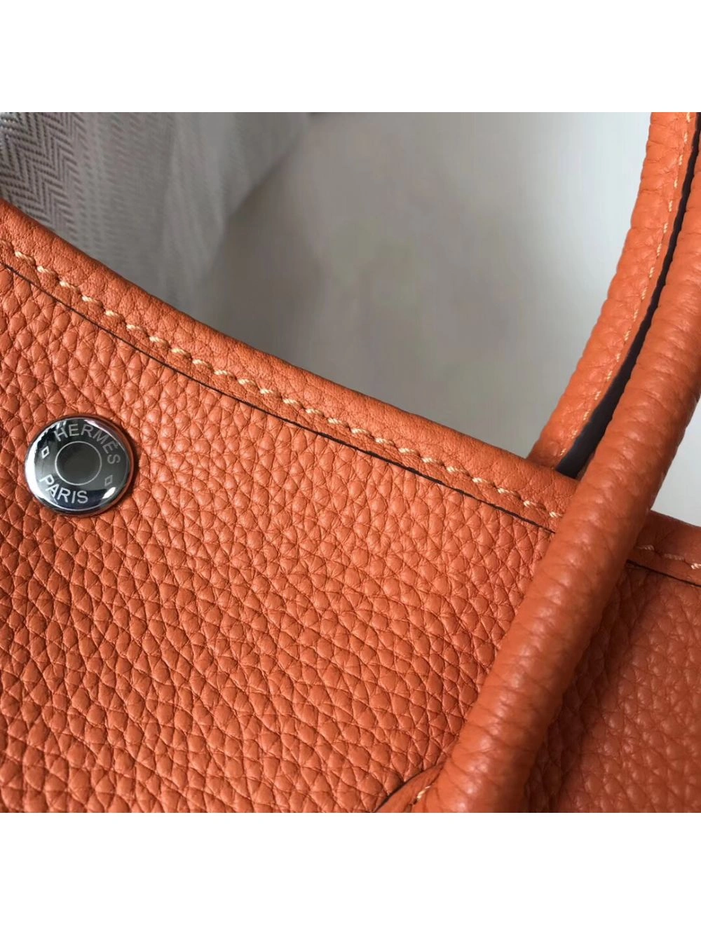 Hermes Garden Party 36 Bag In Orange Clemence Leather