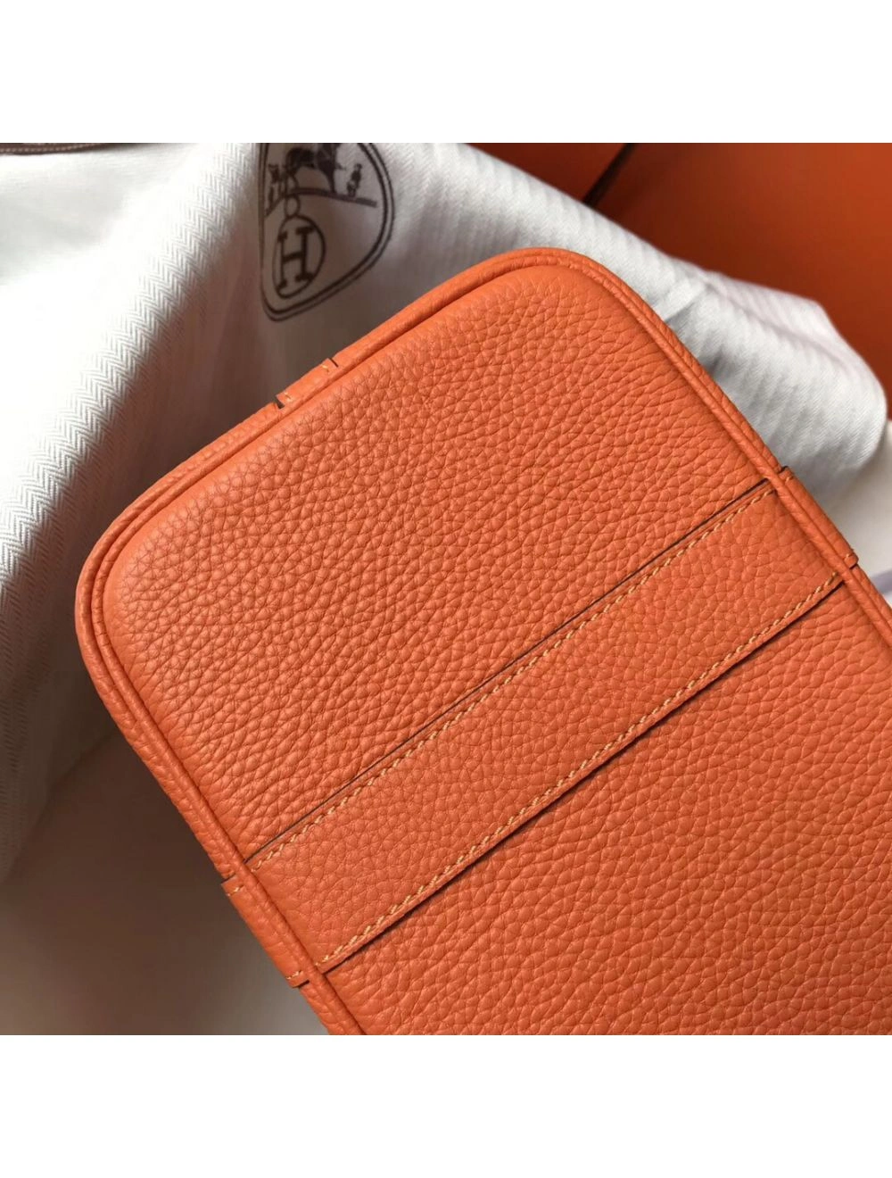 Hermes Garden Party 36 Bag In Orange Clemence Leather