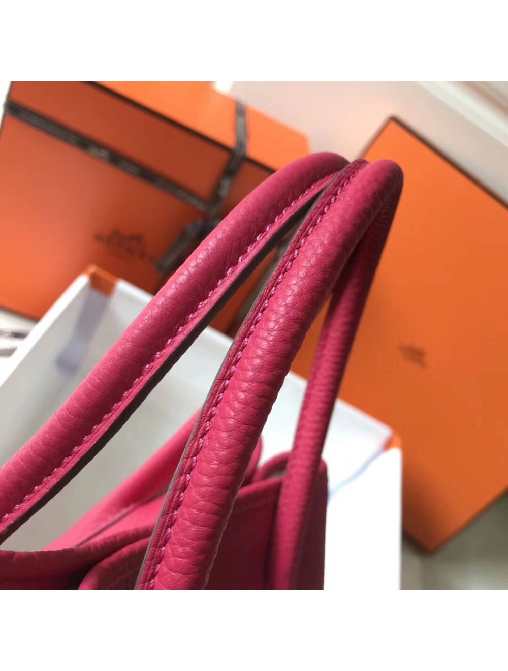 Hermes Garden Party 36 Bag In Rose Tyrien Clemence Leather