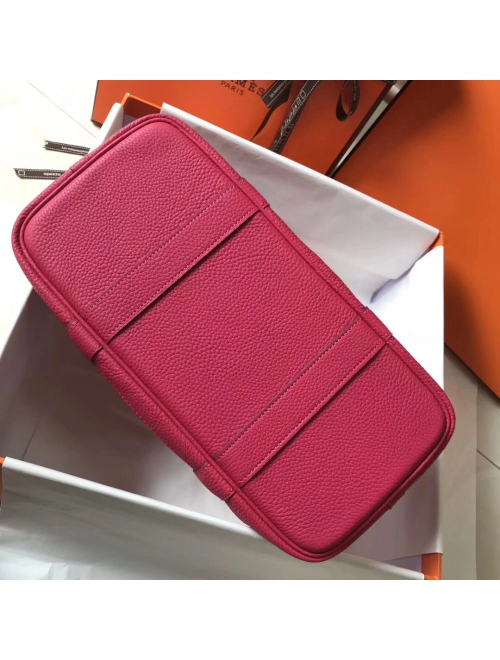 Hermes Garden Party 36 Bag In Rose Tyrien Clemence Leather