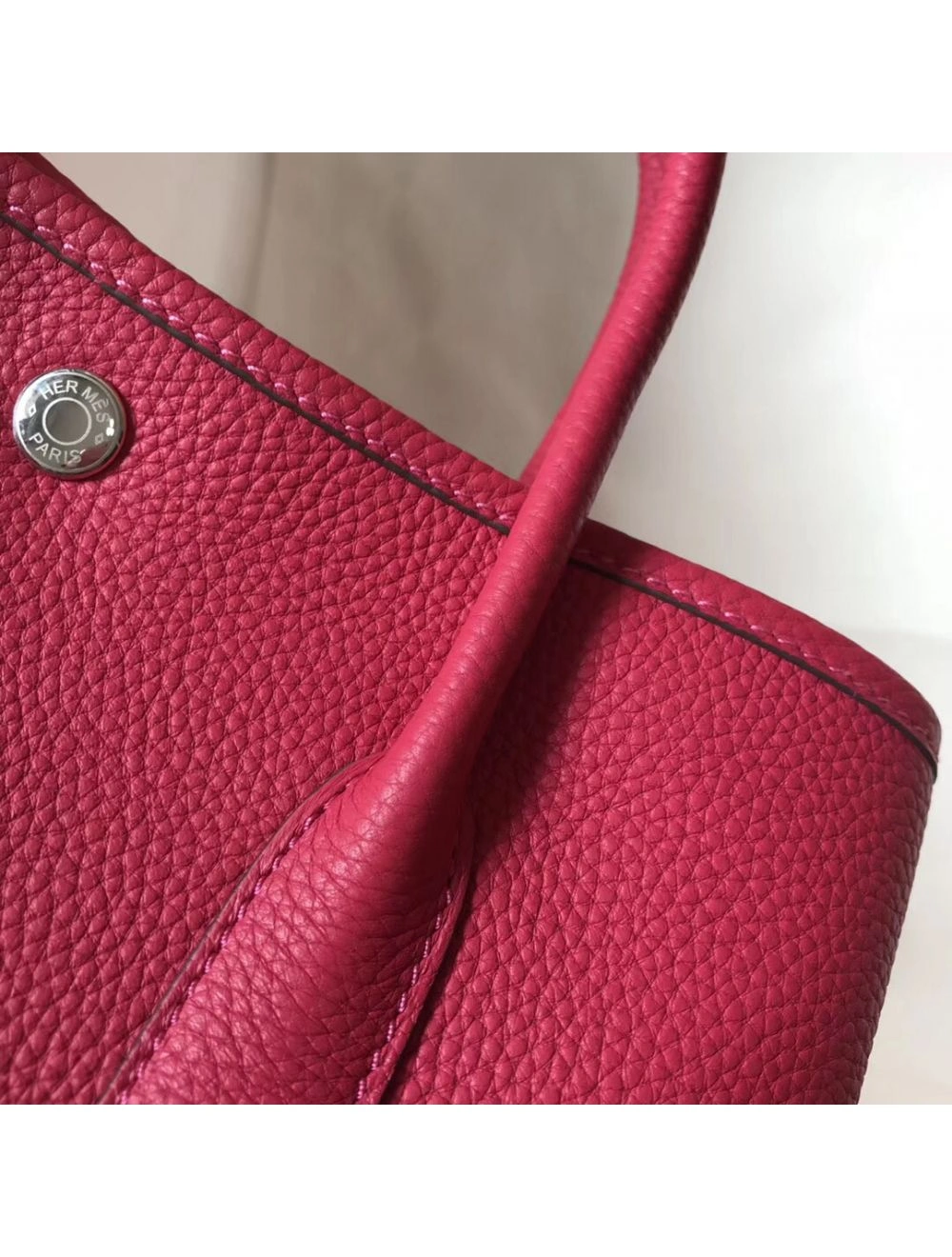 Hermes Garden Party 36 Bag In Rose Tyrien Clemence Leather