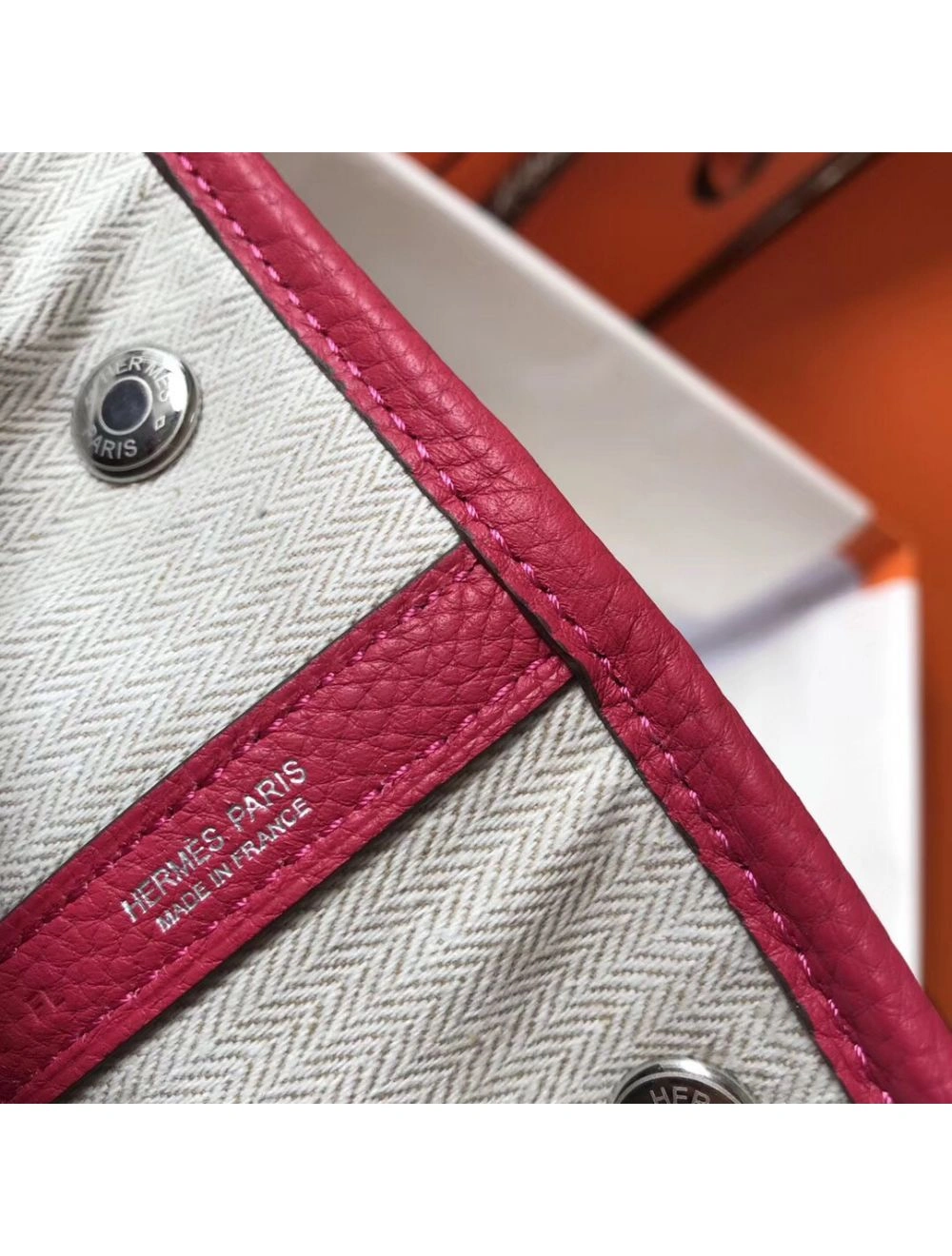 Hermes Garden Party 36 Bag In Rose Tyrien Clemence Leather