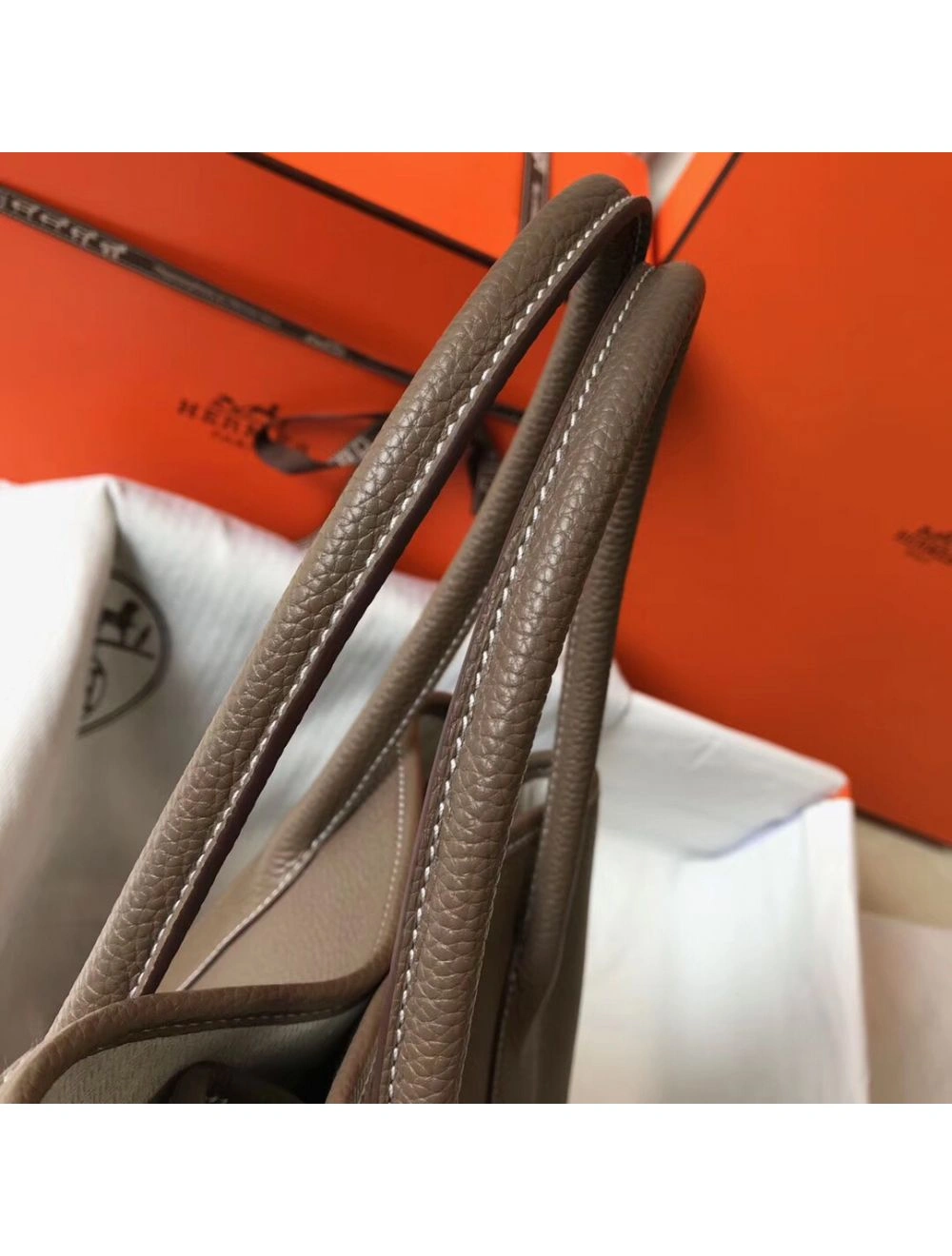 Hermes Garden Party 36 Bag In Taupe Clemence Leather