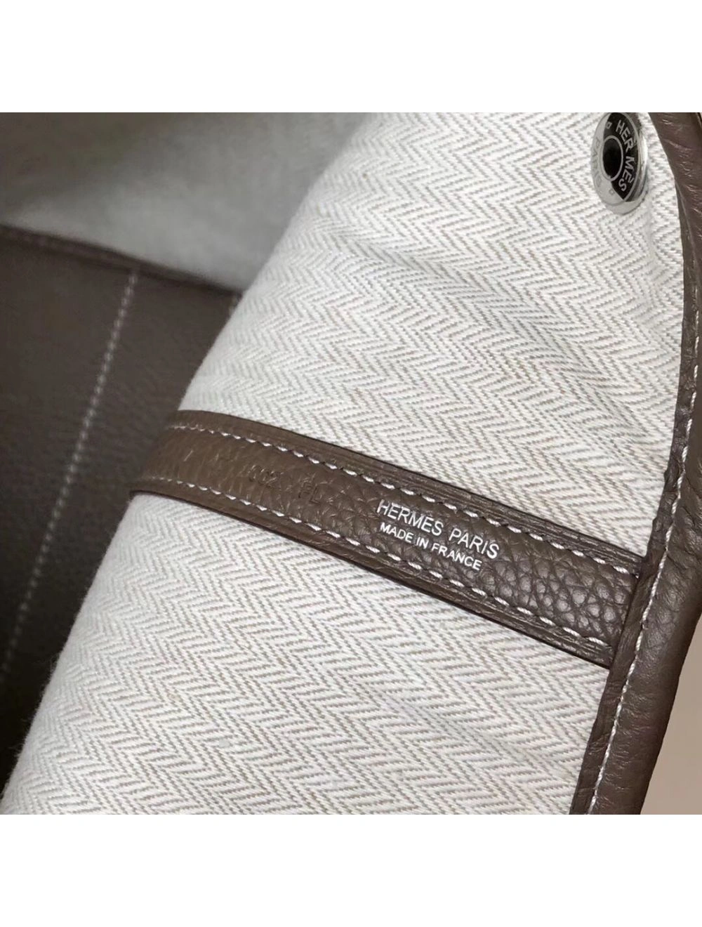 Hermes Garden Party 36 Bag In Taupe Clemence Leather