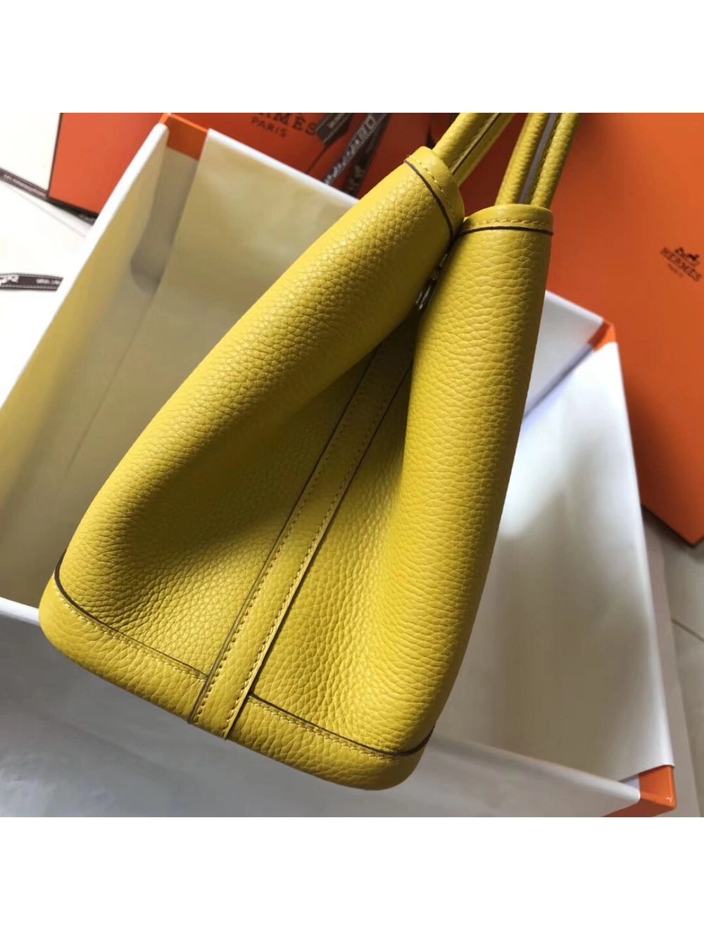 Hermes Garden Party 36 Bag In Yellow Clemence Leather
