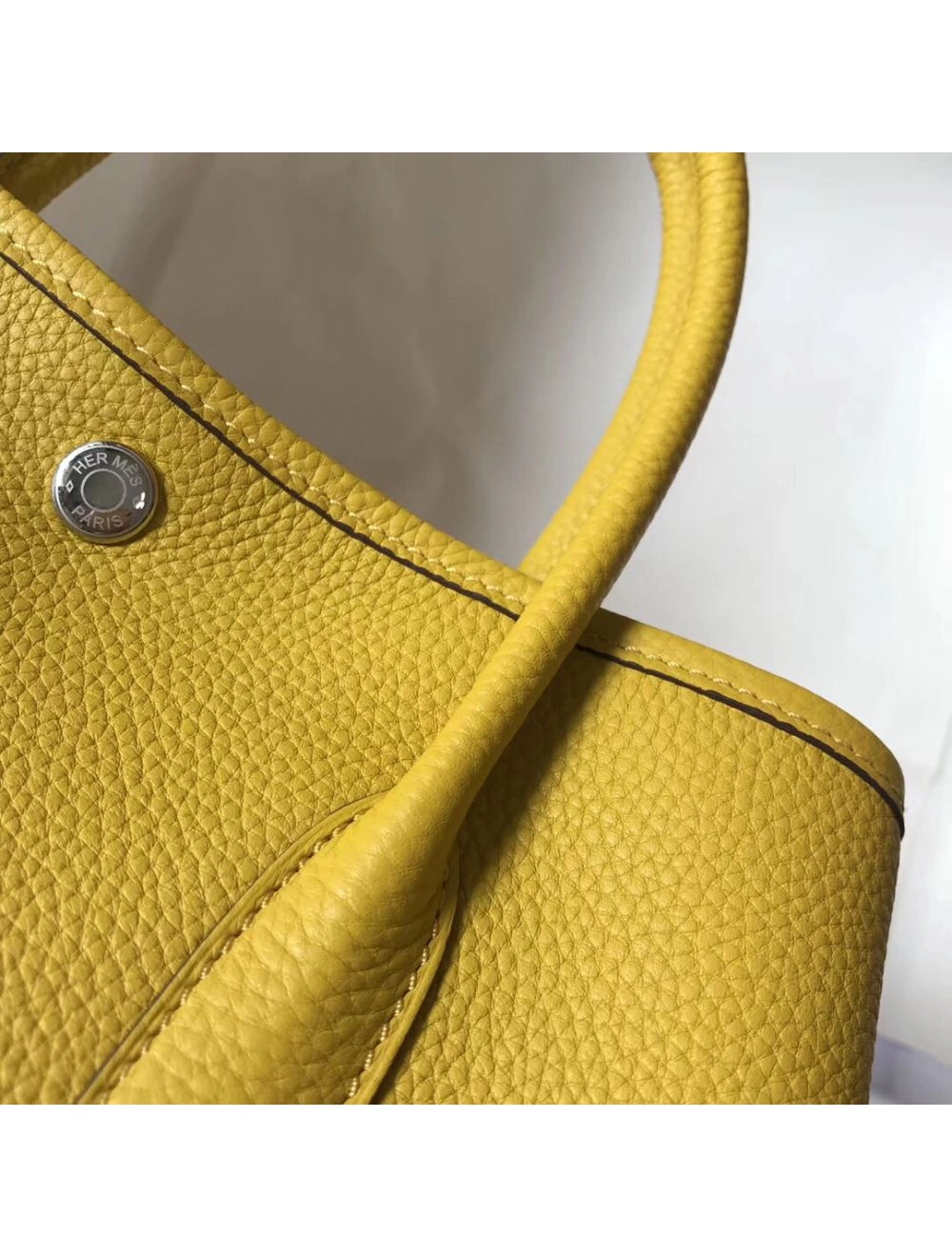 Hermes Garden Party 36 Bag In Yellow Clemence Leather