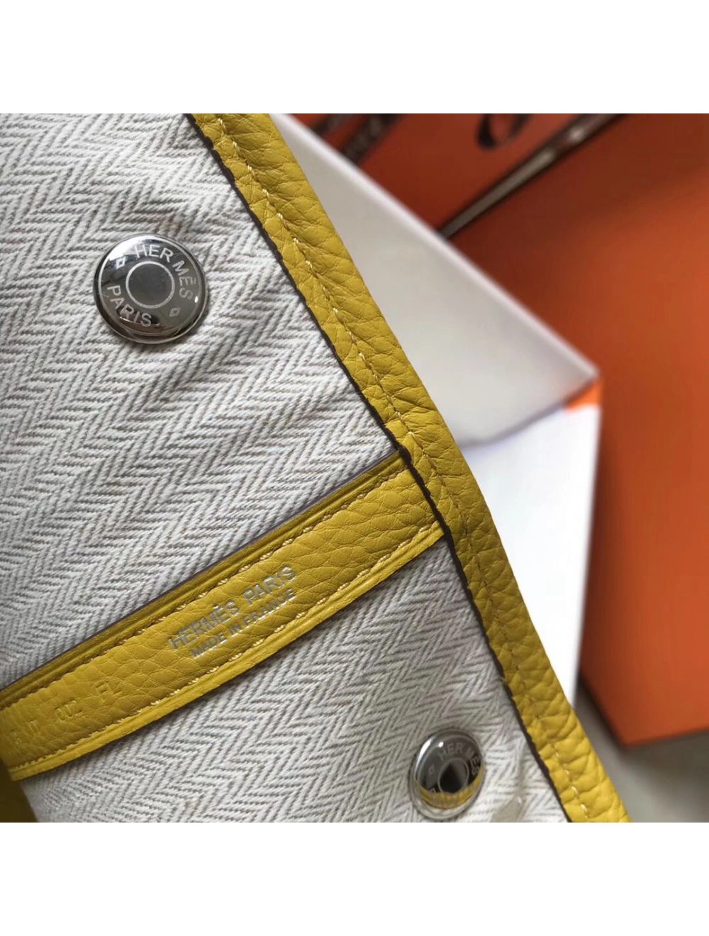 Hermes Garden Party 36 Bag In Yellow Clemence Leather