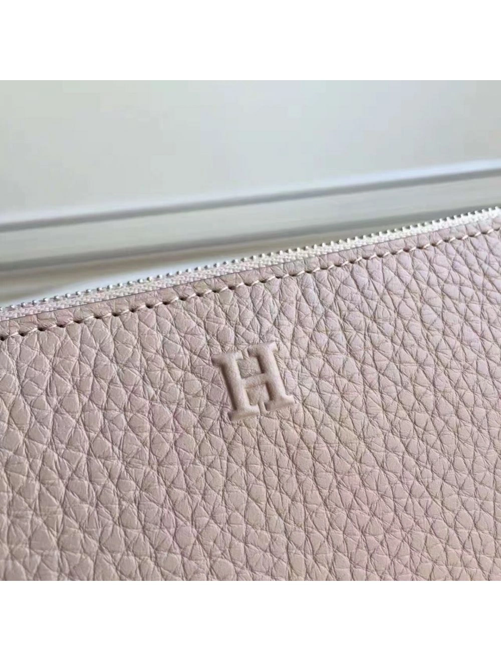 Hermes Grey Clemence Azap Zipped Wallet
