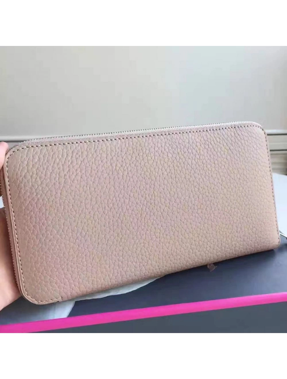 Hermes Grey Clemence Azap Zipped Wallet