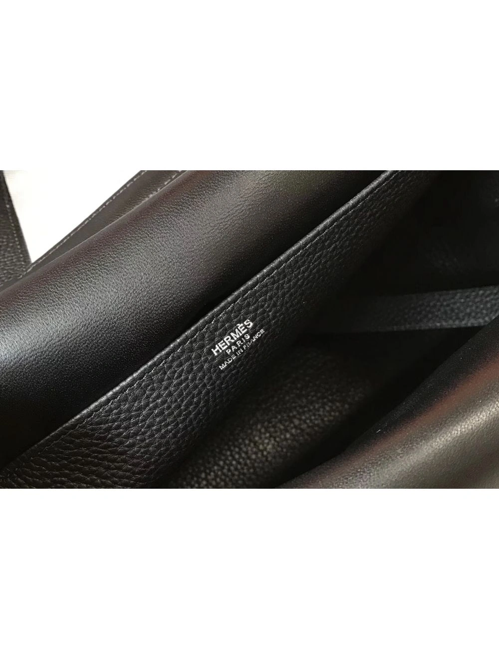 Hermes Halzan 31cm Bag In Black Clemence Leather