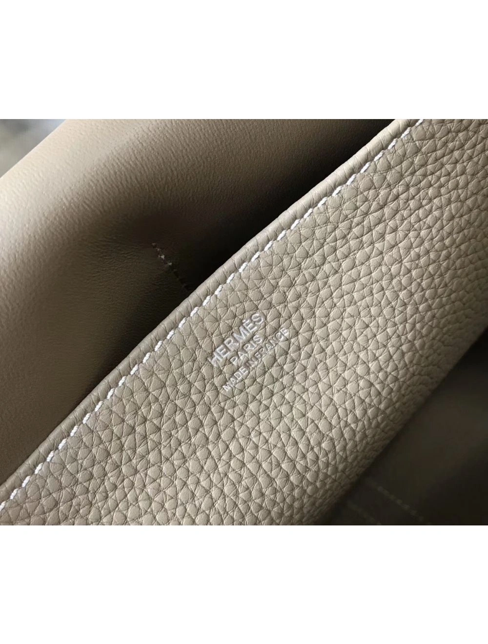 Hermes Halzan 31cm Bag In Grey Clemence Leather