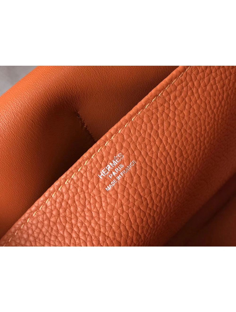 Hermes Halzan 31cm Bag In Orange Clemence Leather
