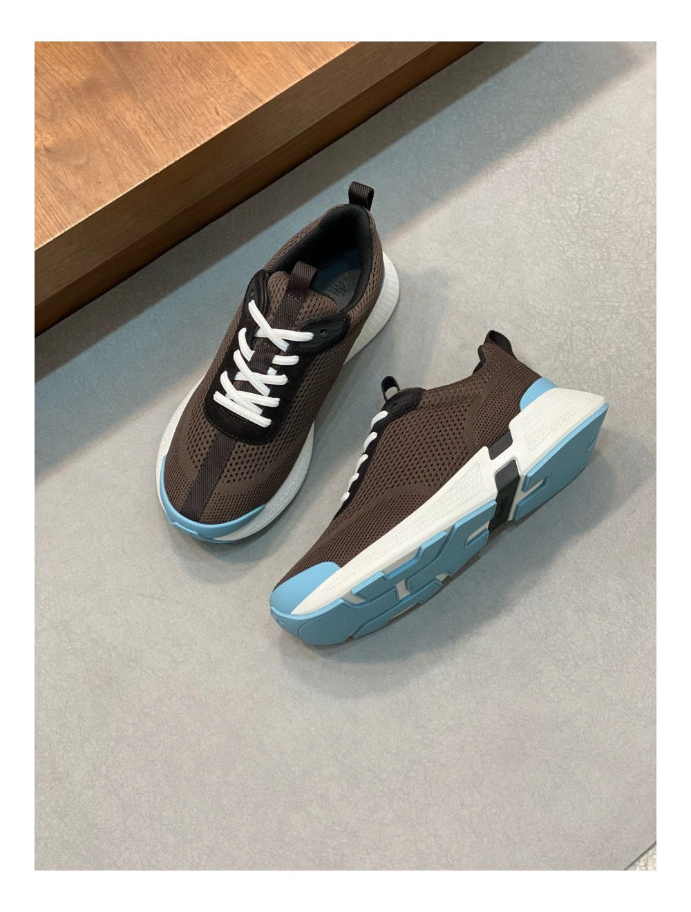 Hermes Heros Sneakers in Black Knit and Black Suede