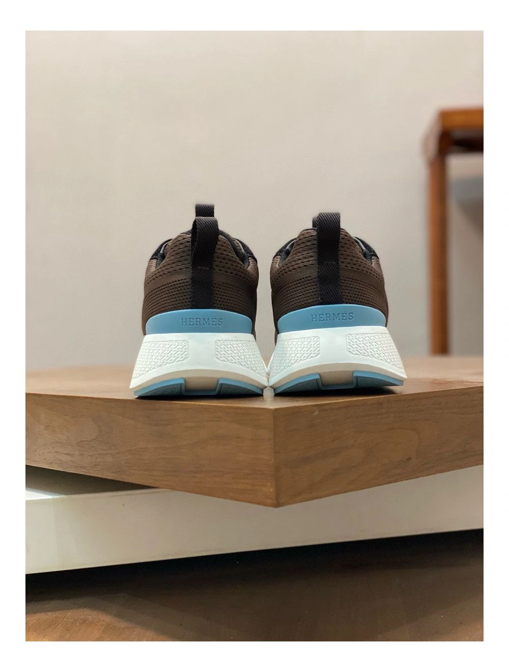 Hermes Heros Sneakers in Black Knit and Black Suede