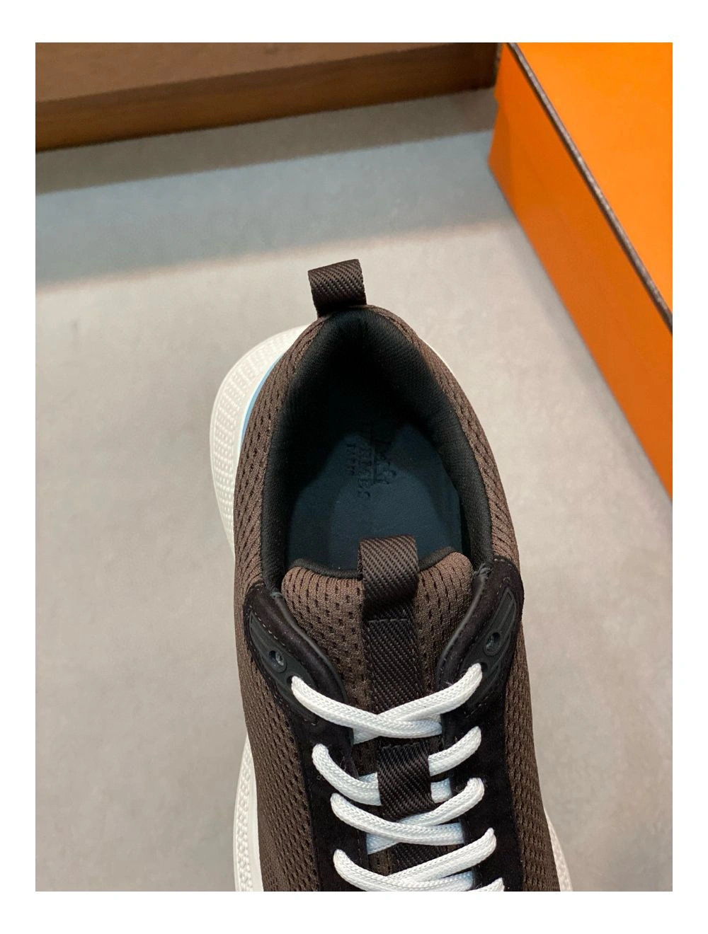 Hermes Heros Sneakers in Black Knit and Black Suede