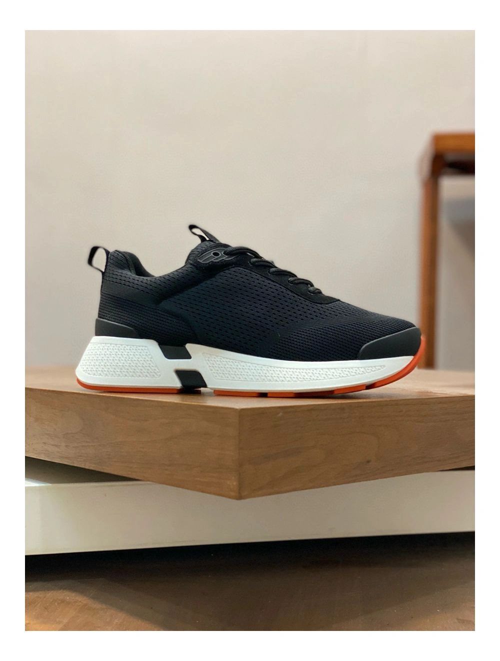 Hermes Heros Sneakers in Black Technical Knit