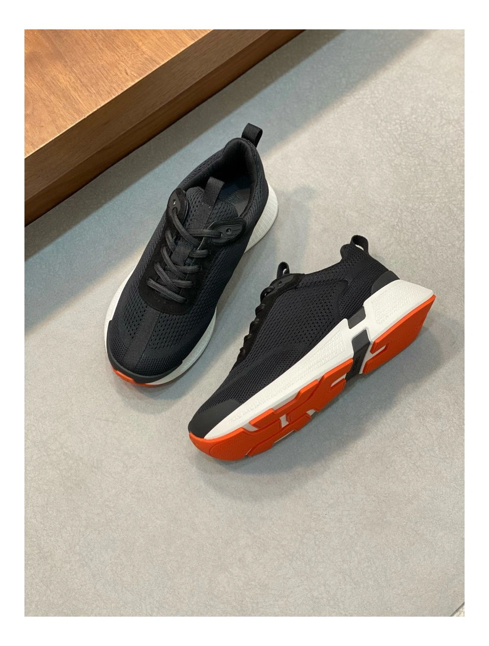 Hermes Heros Sneakers in Black Technical Knit