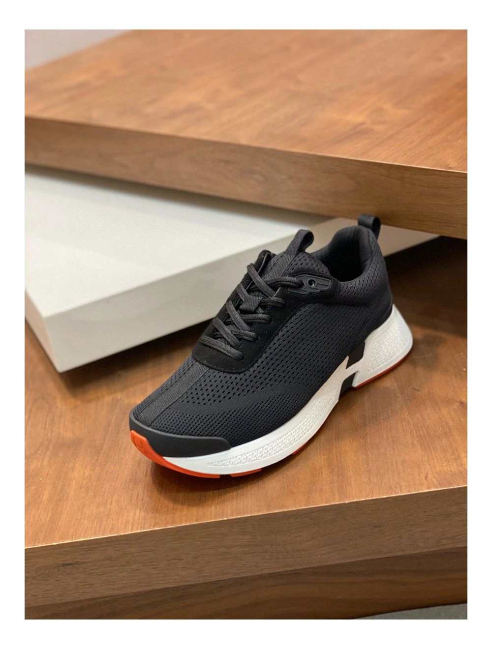 Hermes Heros Sneakers in Black Technical Knit