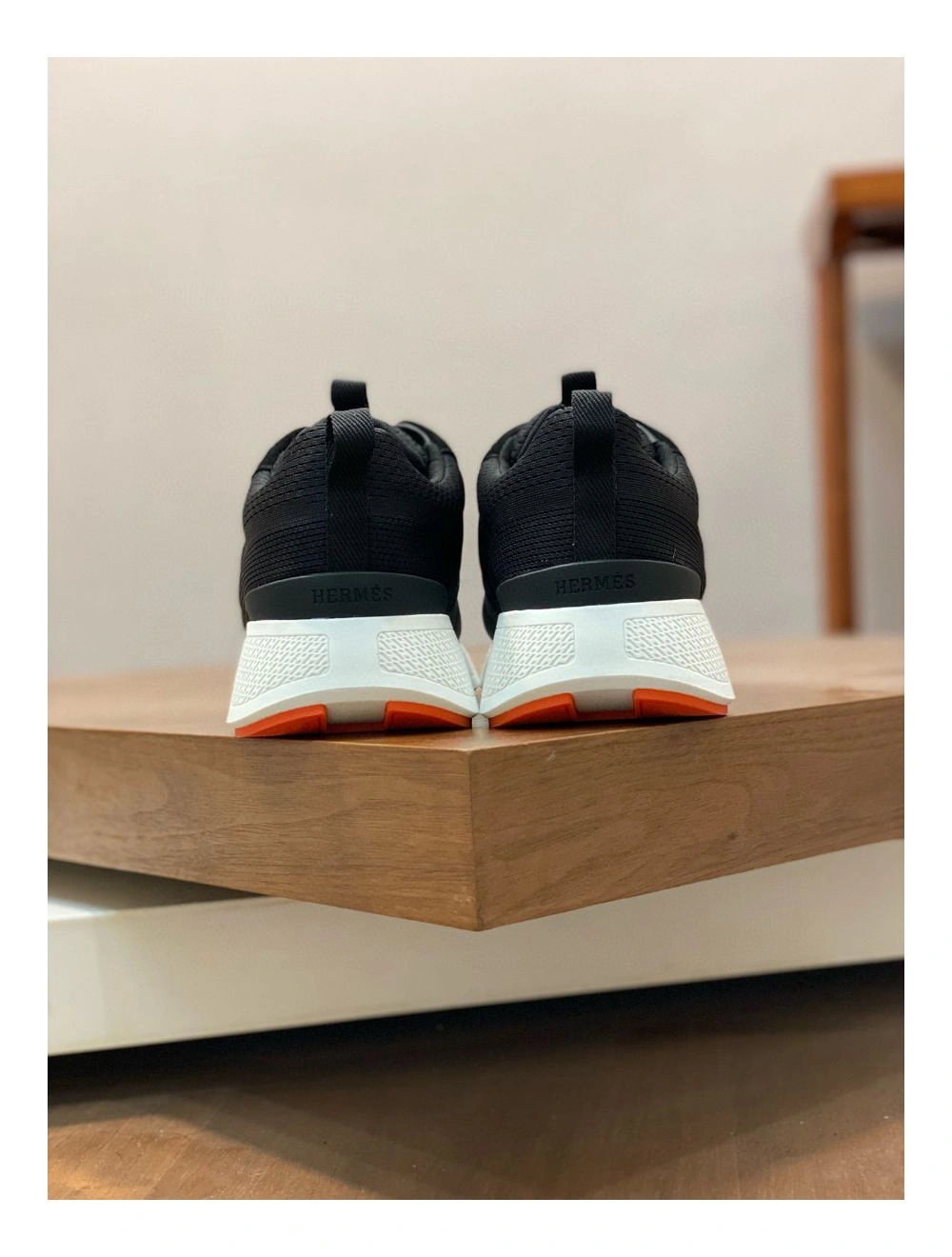 Hermes Heros Sneakers in Black Technical Knit