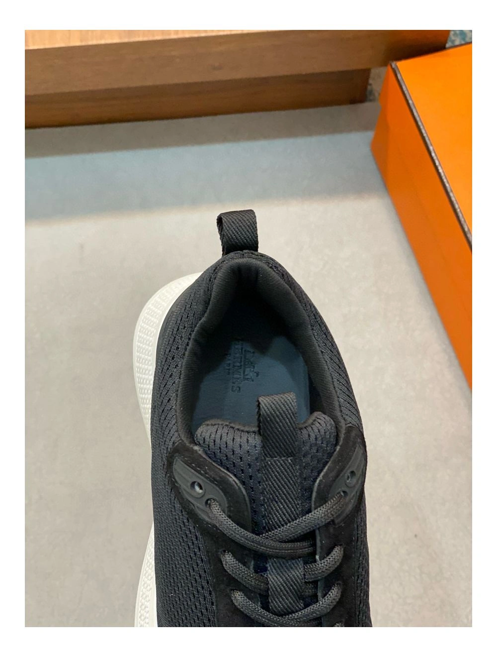 Hermes Heros Sneakers in Black Technical Knit