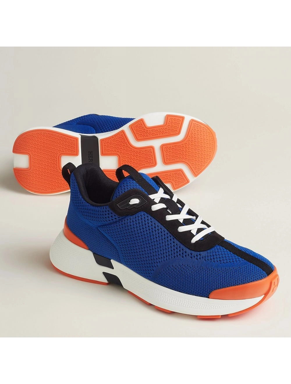 Hermes Heros Sneakers in Blue Technical Knit