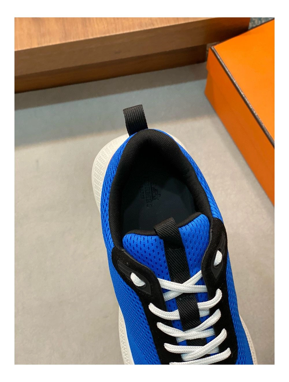 Hermes Heros Sneakers in Blue Technical Knit