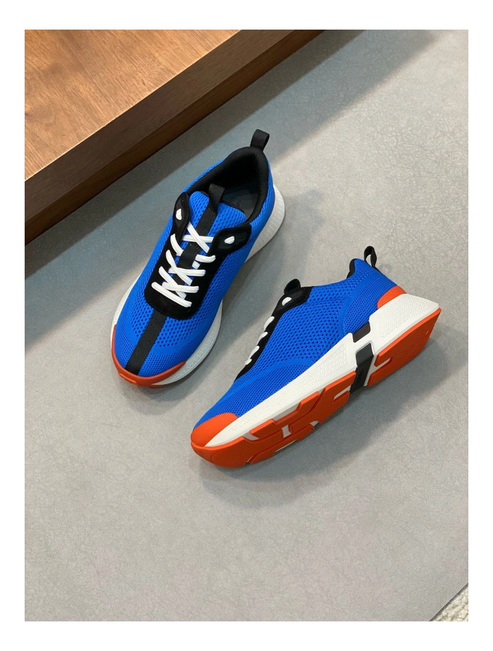 Hermes Heros Sneakers in Blue Technical Knit