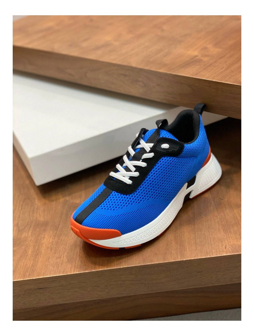 Hermes Heros Sneakers in Blue Technical Knit