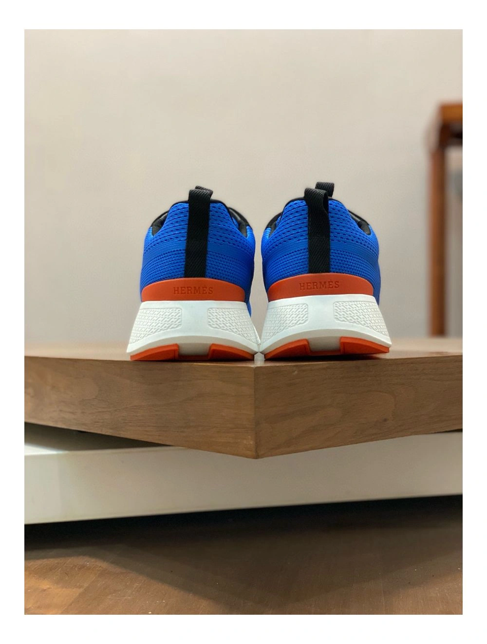 Hermes Heros Sneakers in Blue Technical Knit