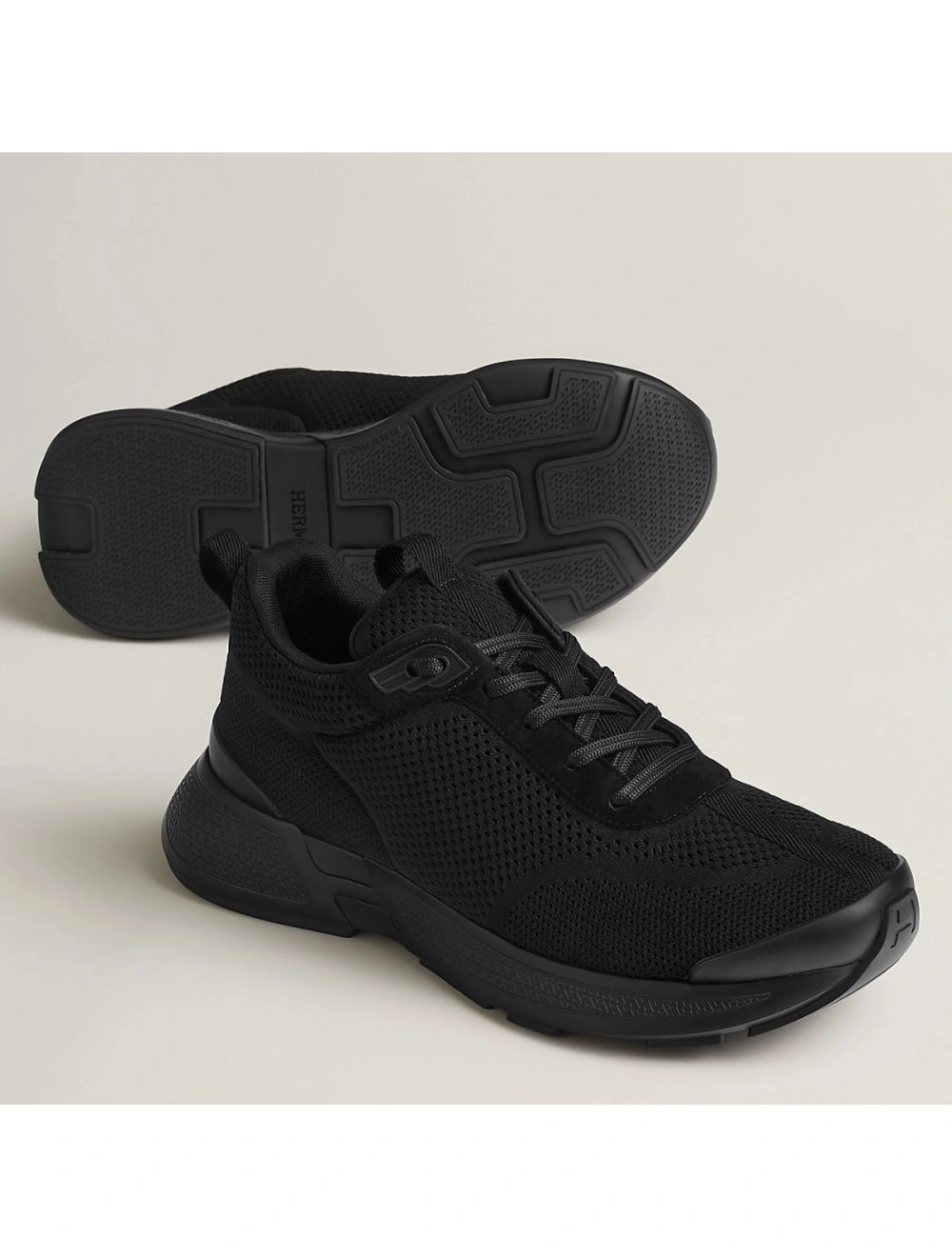 Hermes Heros Sneakers in Noir Technical Knit