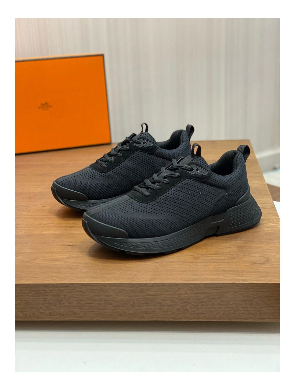 Hermes Heros Sneakers in Noir Technical Knit