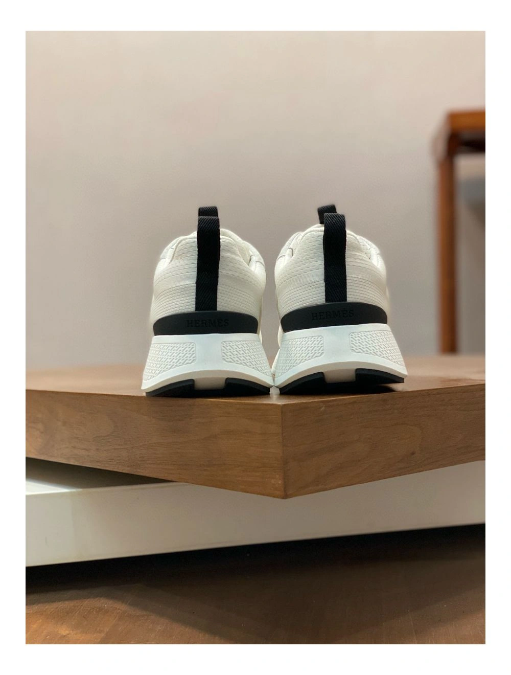 Hermes Heros Sneakers in White Technical Knit