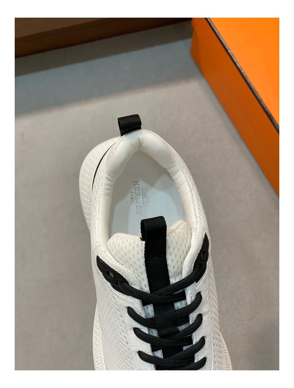 Hermes Heros Sneakers in White Technical Knit