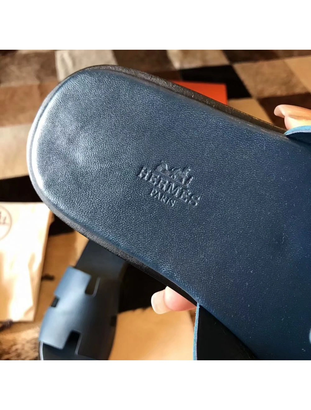 Hermes Izmir Sandals In Colvert Epsom Leather