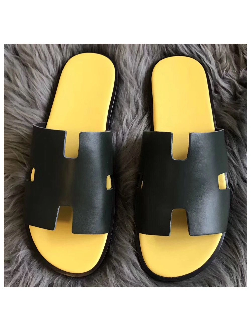 Hermes Izmir Sandals In Dark Green Swift Leather