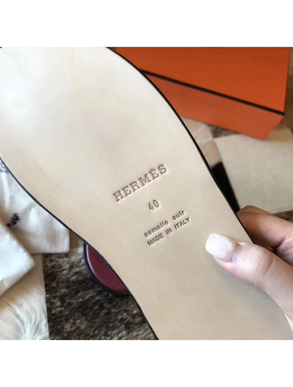 Hermes Izmir Sandals In Fuchsia Epsom Leather