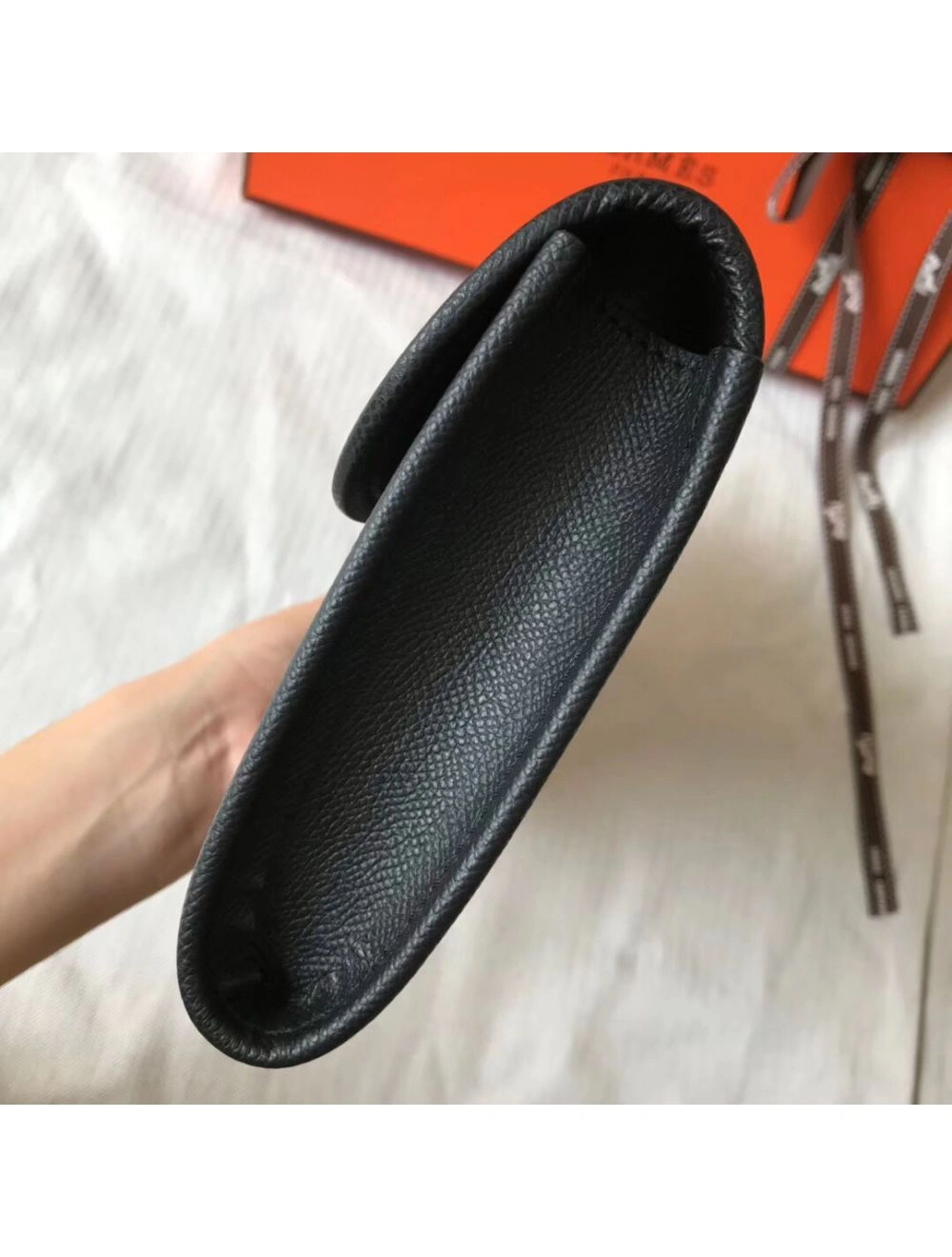 Hermes Jige Elan 29 Clutch In Black Epsom Leather