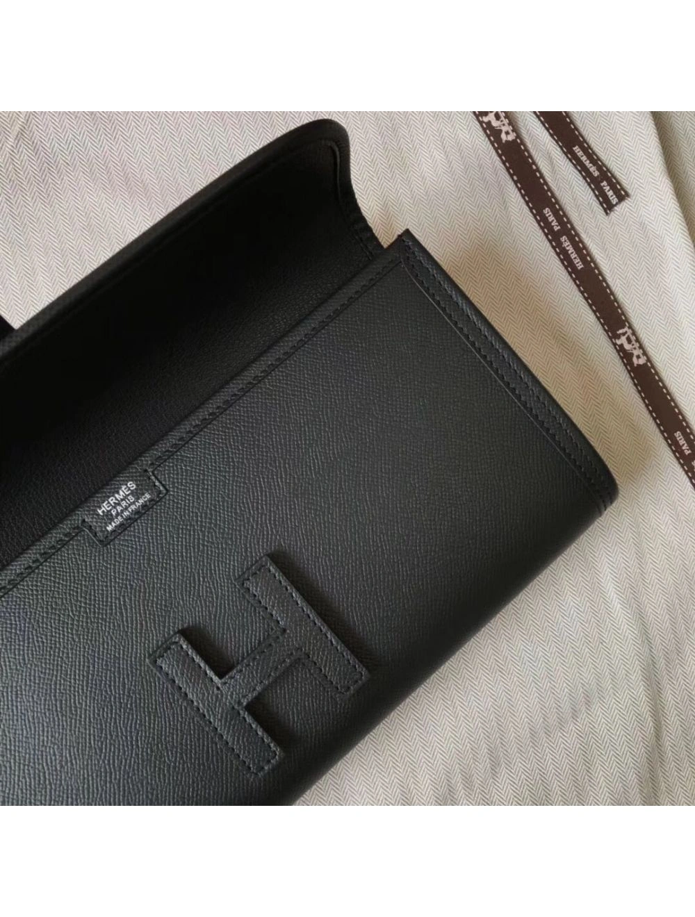 Hermes Jige Elan 29 Clutch In Black Epsom Leather
