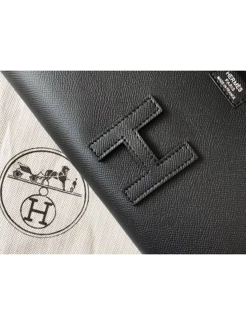 Hermes Jige Elan 29 Clutch In Black Epsom Leather