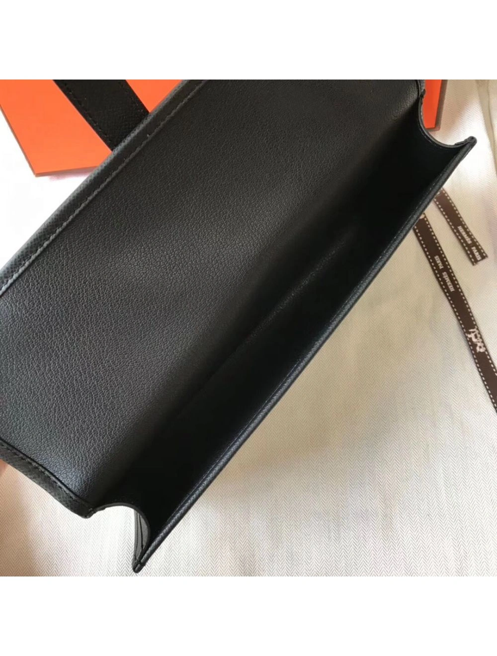 Hermes Jige Elan 29 Clutch In Black Epsom Leather