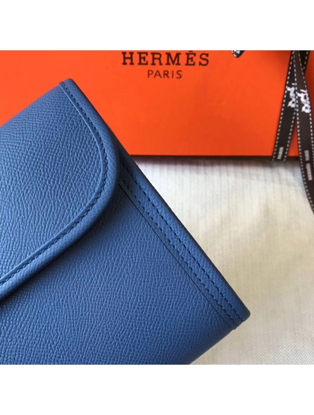 Hermes Jige Elan 29 Clutch In Blue Agate Epsom Leather