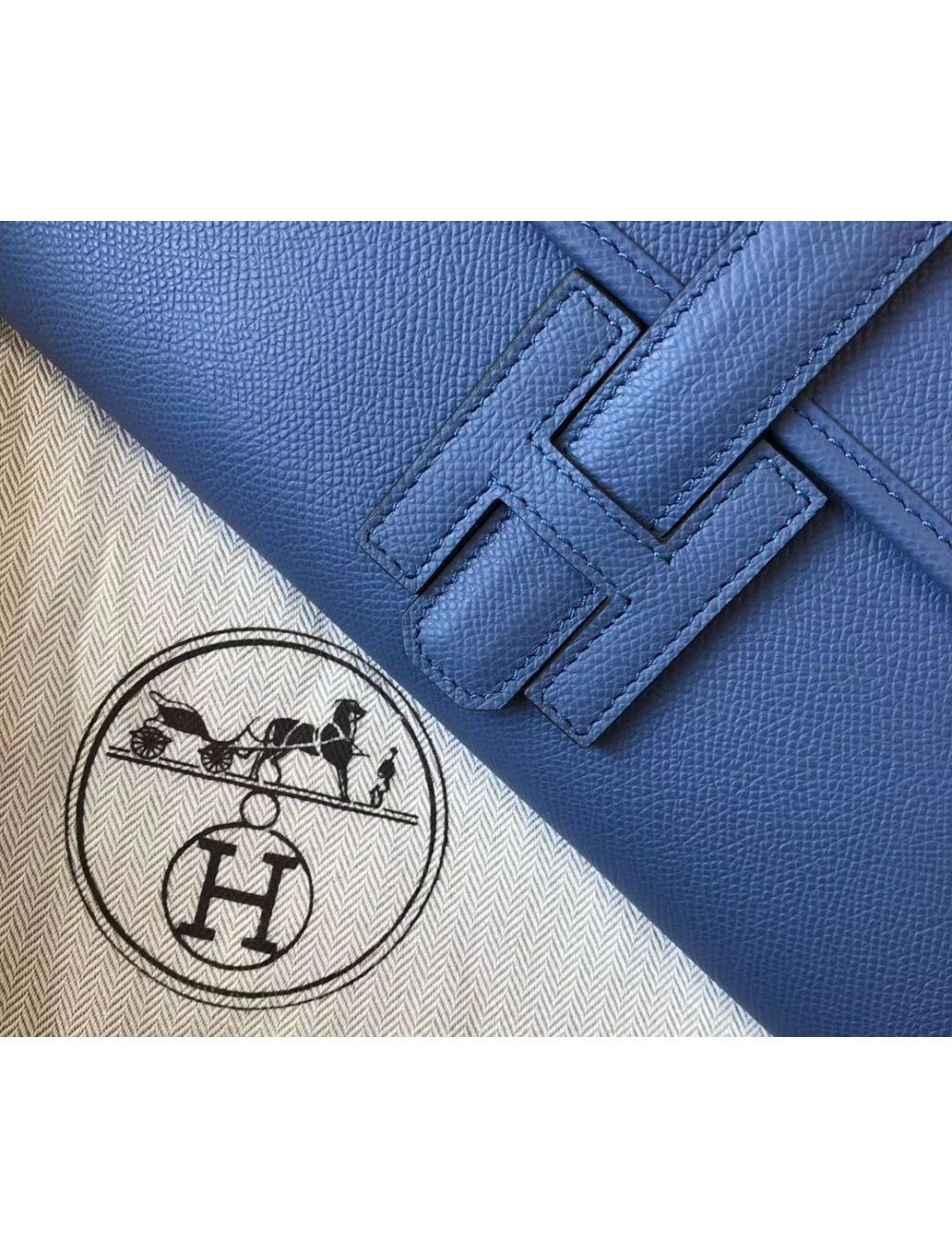 Hermes Jige Elan 29 Clutch In Blue Agate Epsom Leather